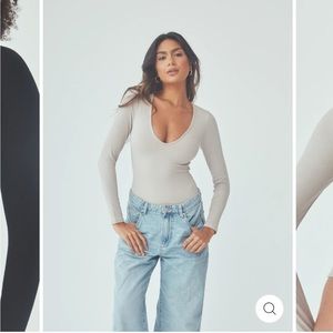 Deep v-neck Crème nude Klassy Network bramisuit. NWOT